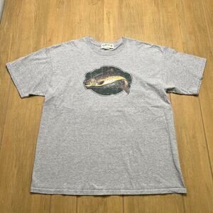 Vintage Orvis Trout Fly Fishing Grey Short Sleeve Tshirt Mens Sz L Y2K outdoors